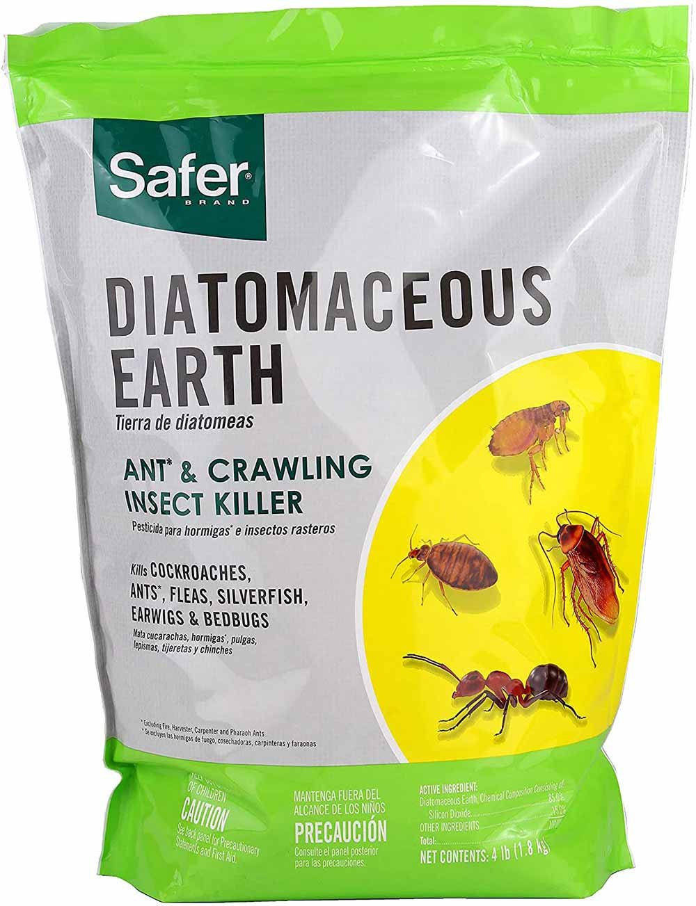Safer 51703 Diatomaceous Earth-Bed Bug Flea, Ant, Crawling Insect Powder- Best Bed Bug Powder