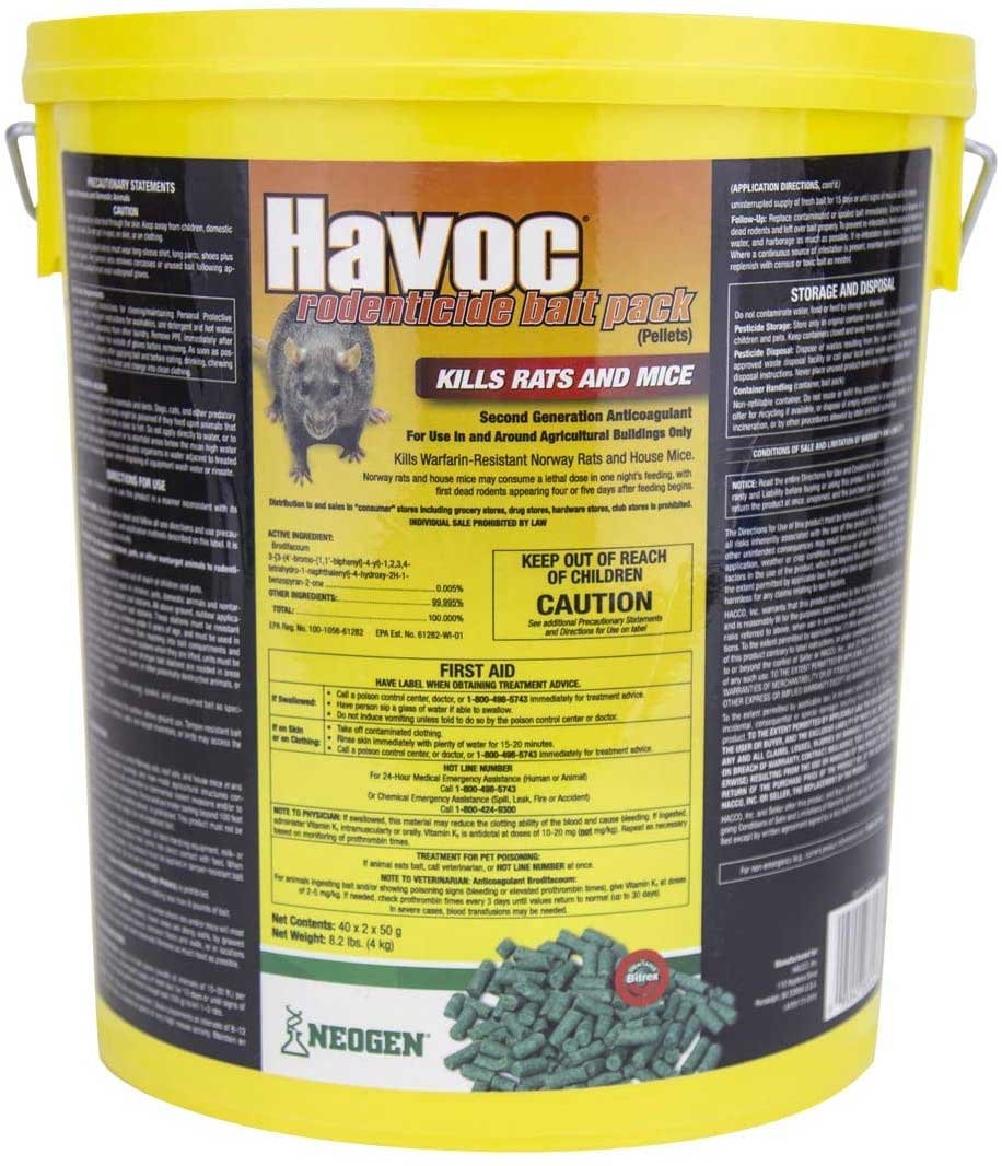 Neogen Havoc Rodenticide Rat & Mouse Bait Pellet Pack- Best Rat Poison